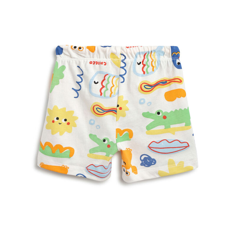 Boys Natural Printed Singlet with Short Pants image number 3